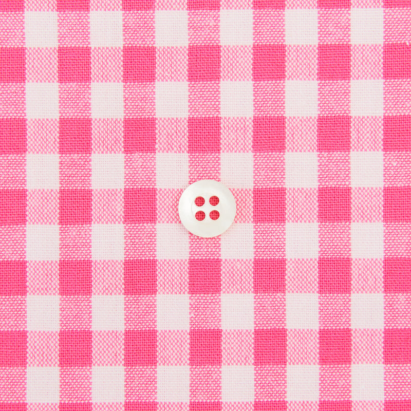 綿ポリダンガリー ギンガムチェック#柄の大きさ_5mm#カラー_#222 チェリーピンク
