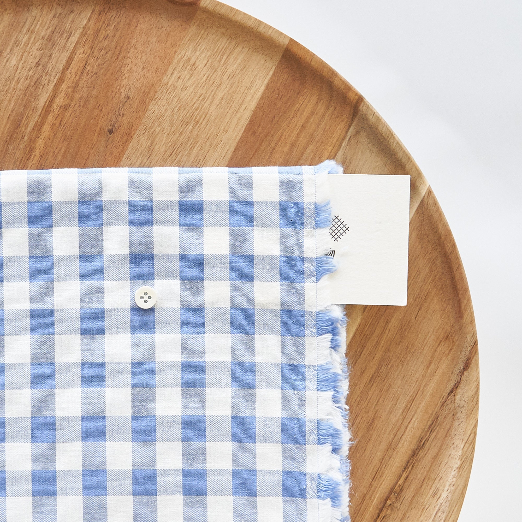 綿ポリ交織ダンガリー12mmギンガム#106 マリンブルー