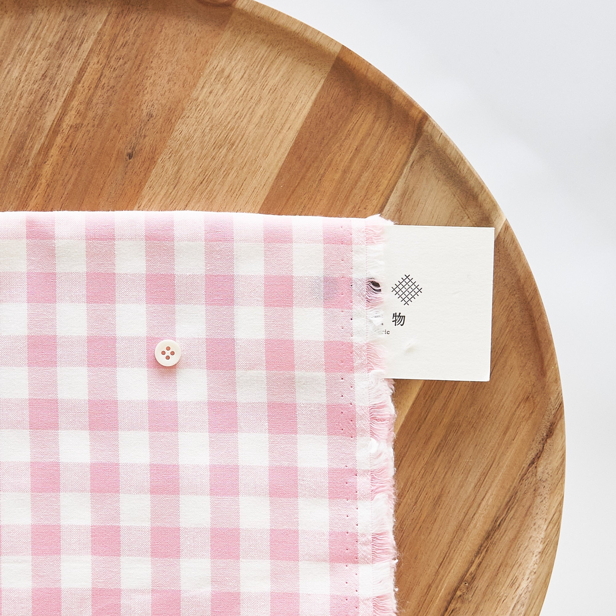 綿ポリ交織ダンガリー12mmギンガム#109ピンク