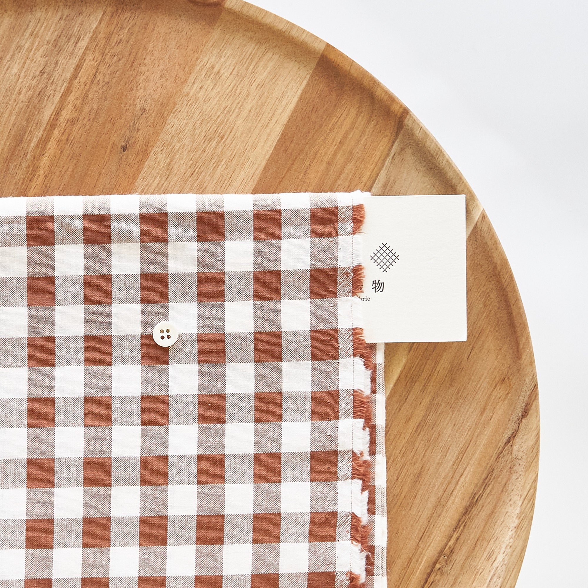 綿ポリ交織ダンガリー12mmギンガム#116 ココア