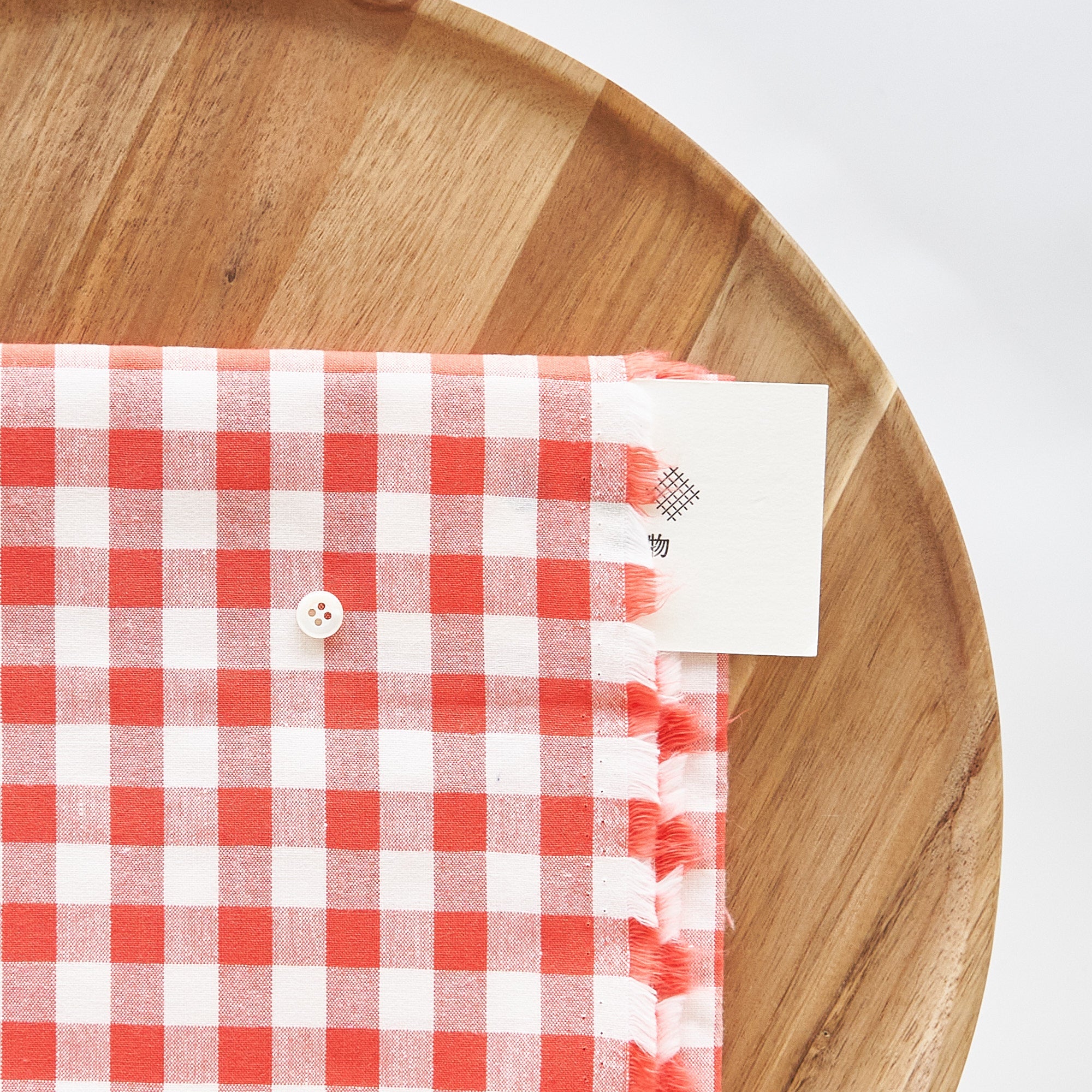 綿ポリ交織ダンガリー12mmギンガム#117 トマトレッド