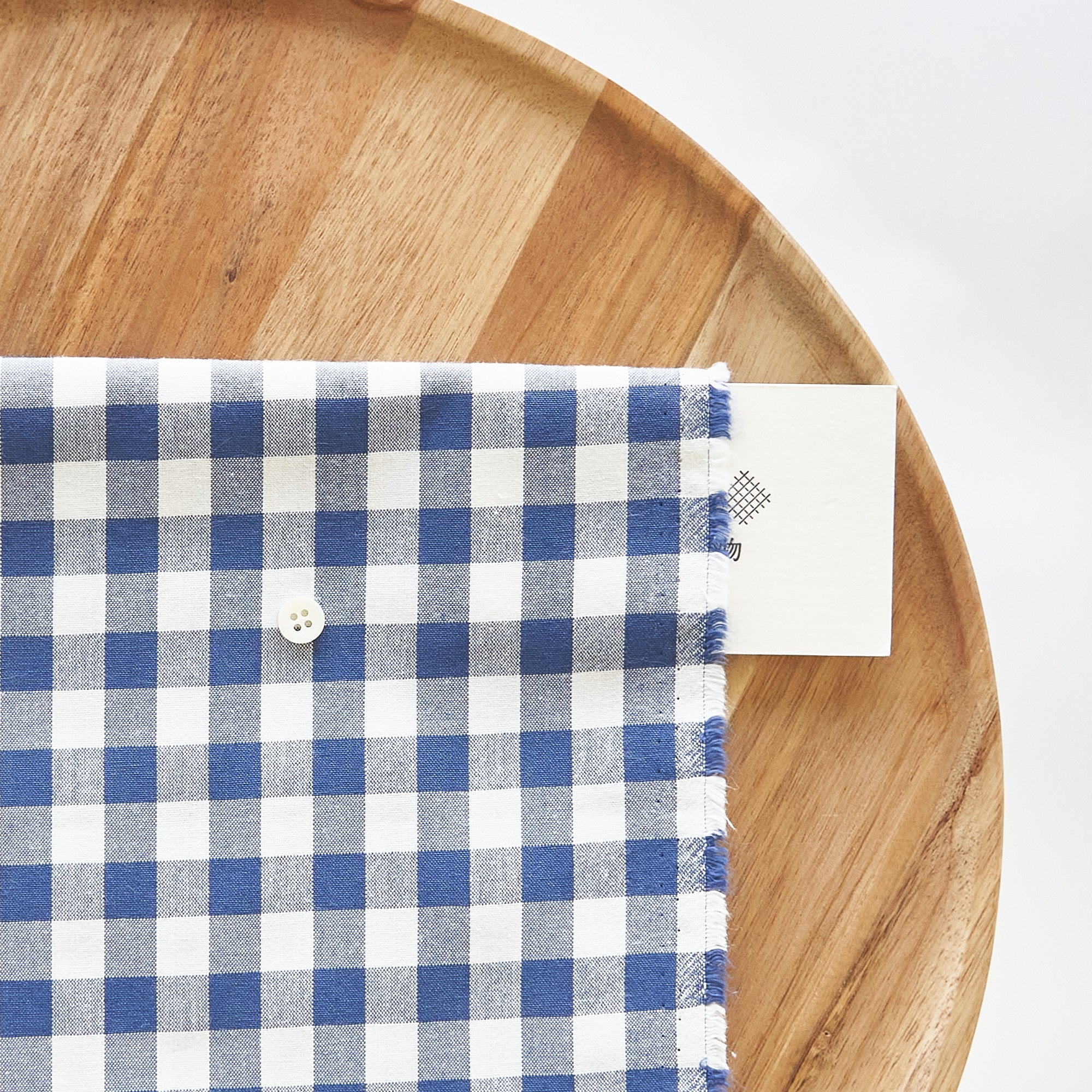 綿ポリ交織ダンガリー12mmギンガム#119 ネイビー