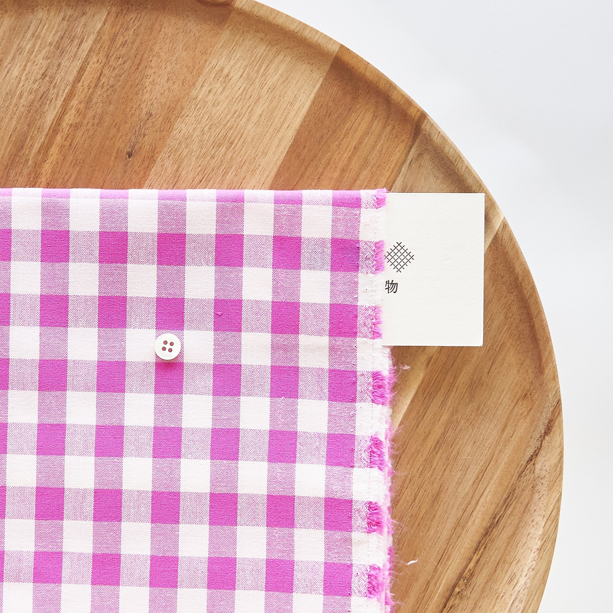 綿ポリ交織ダンガリー12mmギンガム#121 ラズベリー