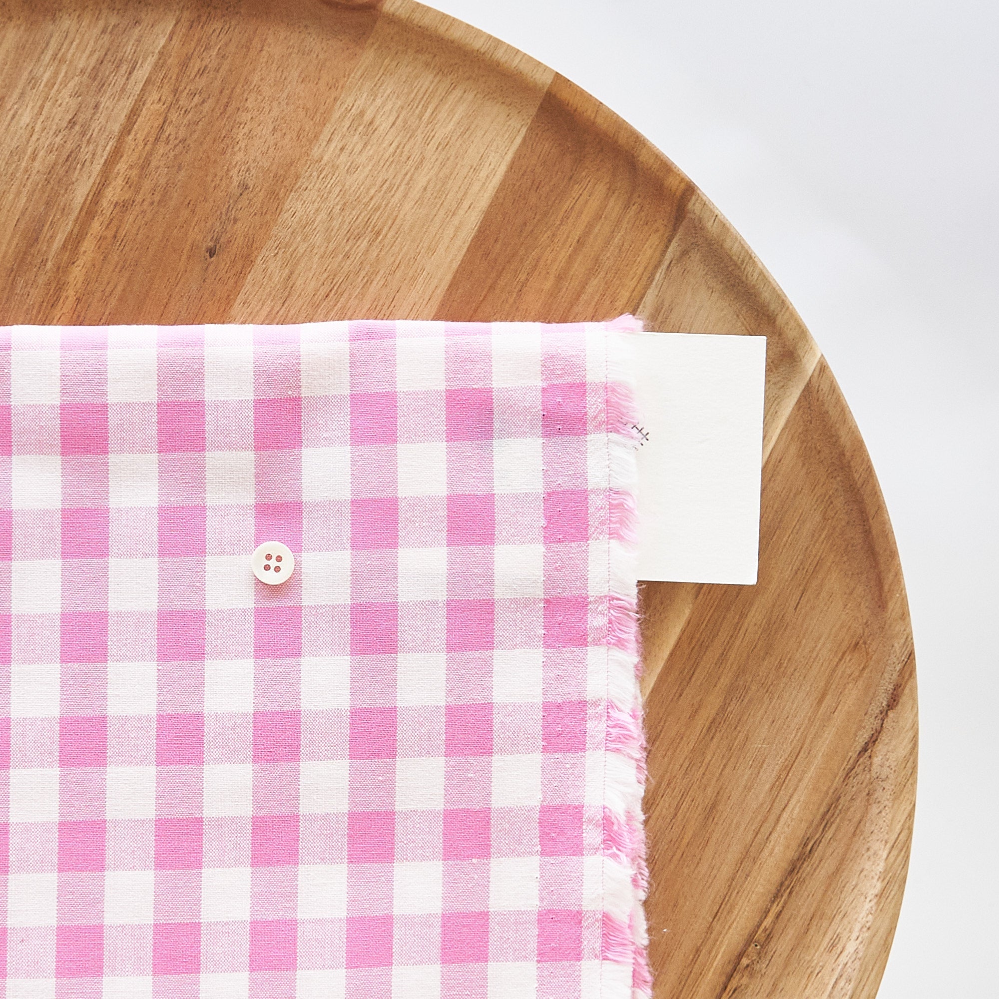 綿ポリ交織ダンガリー12mmギンガム#122 コスモスピンク