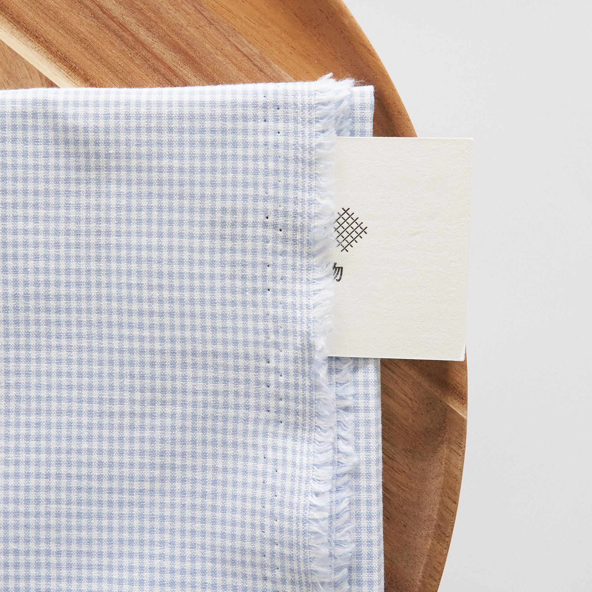 綿ポリ交織ダンガリー1.5mmギンガム#103 みずいろ