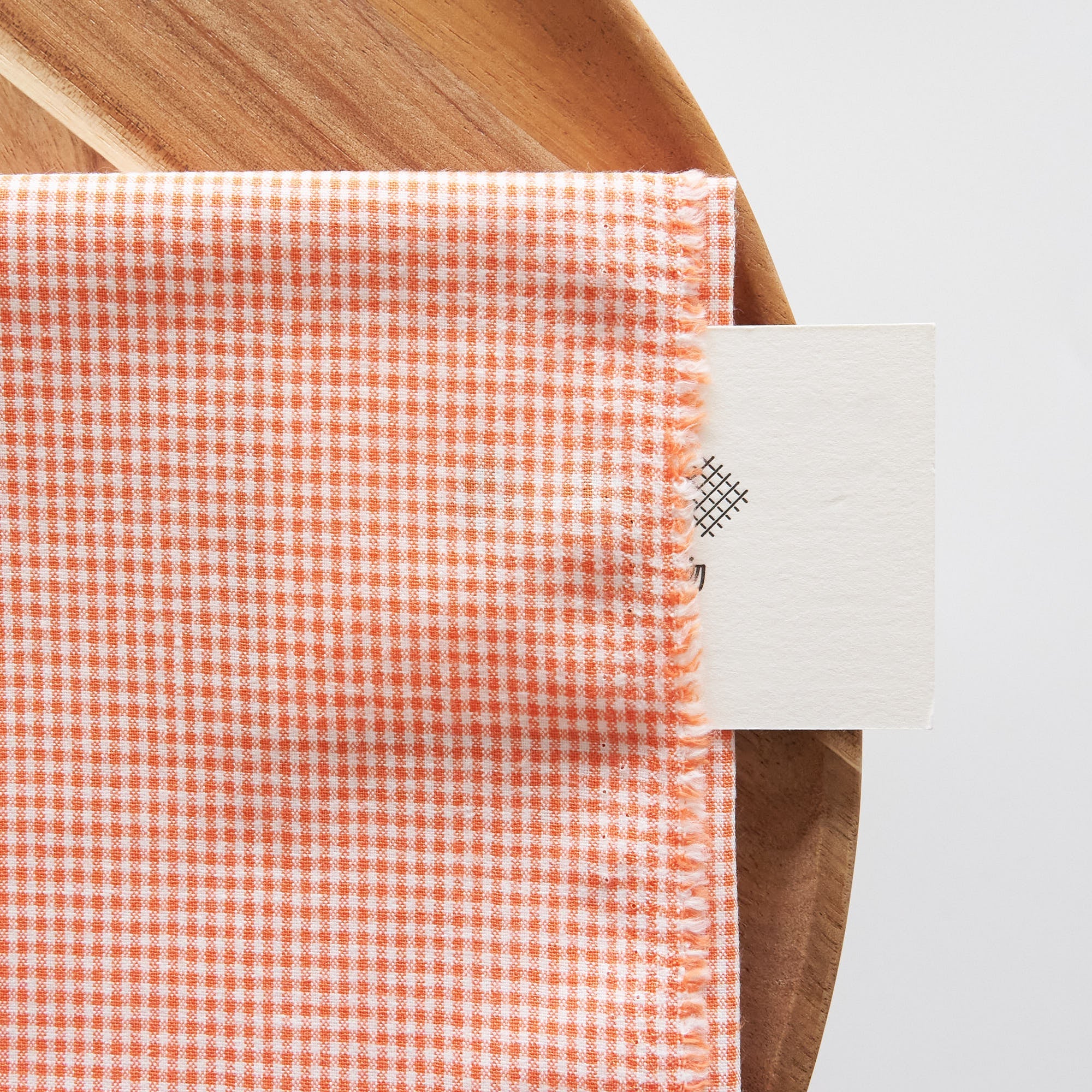 綿ポリ交織ダンガリー1.5mmギンガム#114 オレンジ