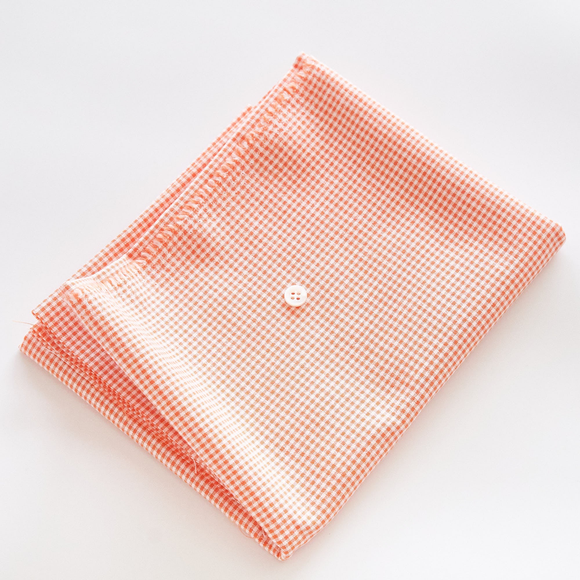 綿ポリ交織ダンガリー1.5mmギンガム#114 オレンジ