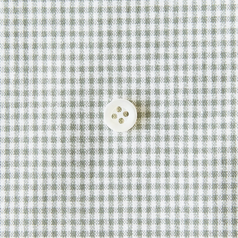 綿ポリダンガリー ギンガムチェック#柄の大きさ_1.5mm#カラー_#115 モスグリーン