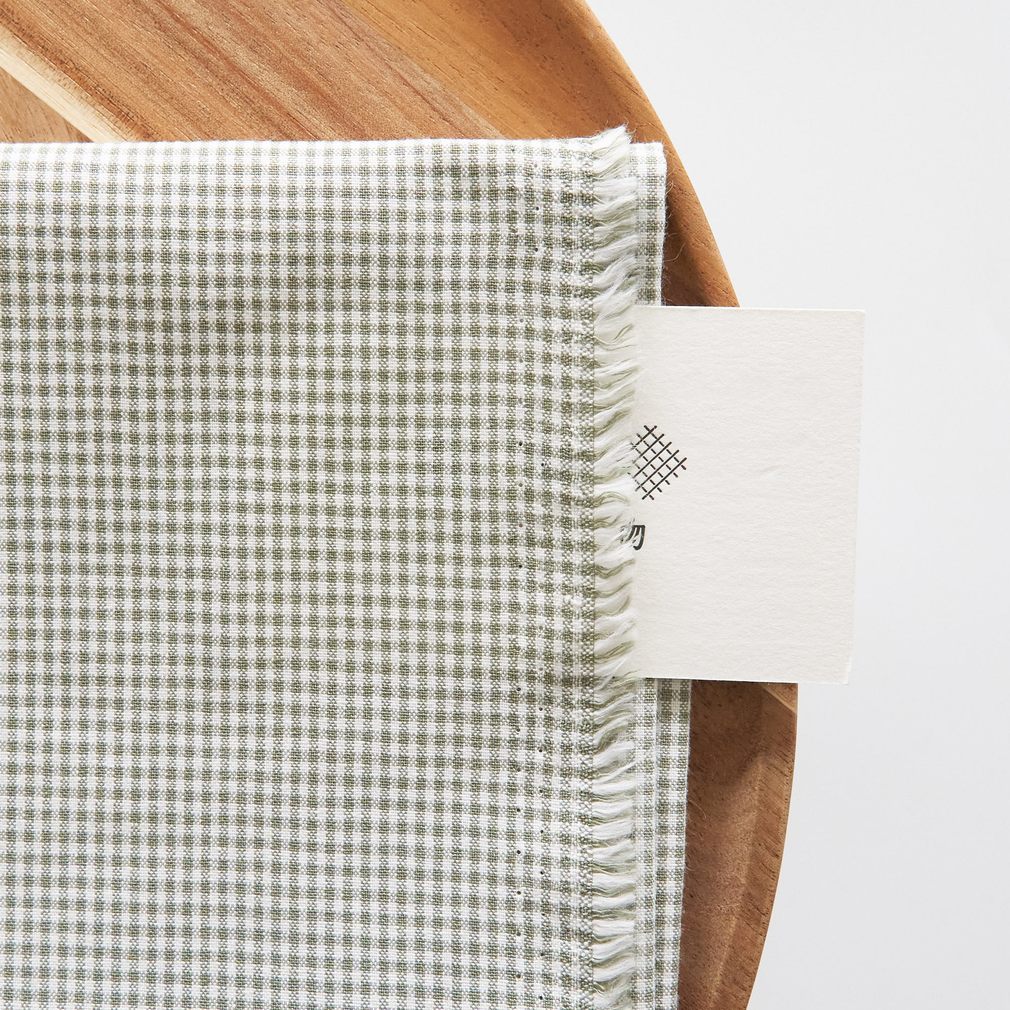 綿ポリ交織ダンガリー1.5mmギンガム#115 モスグリーン