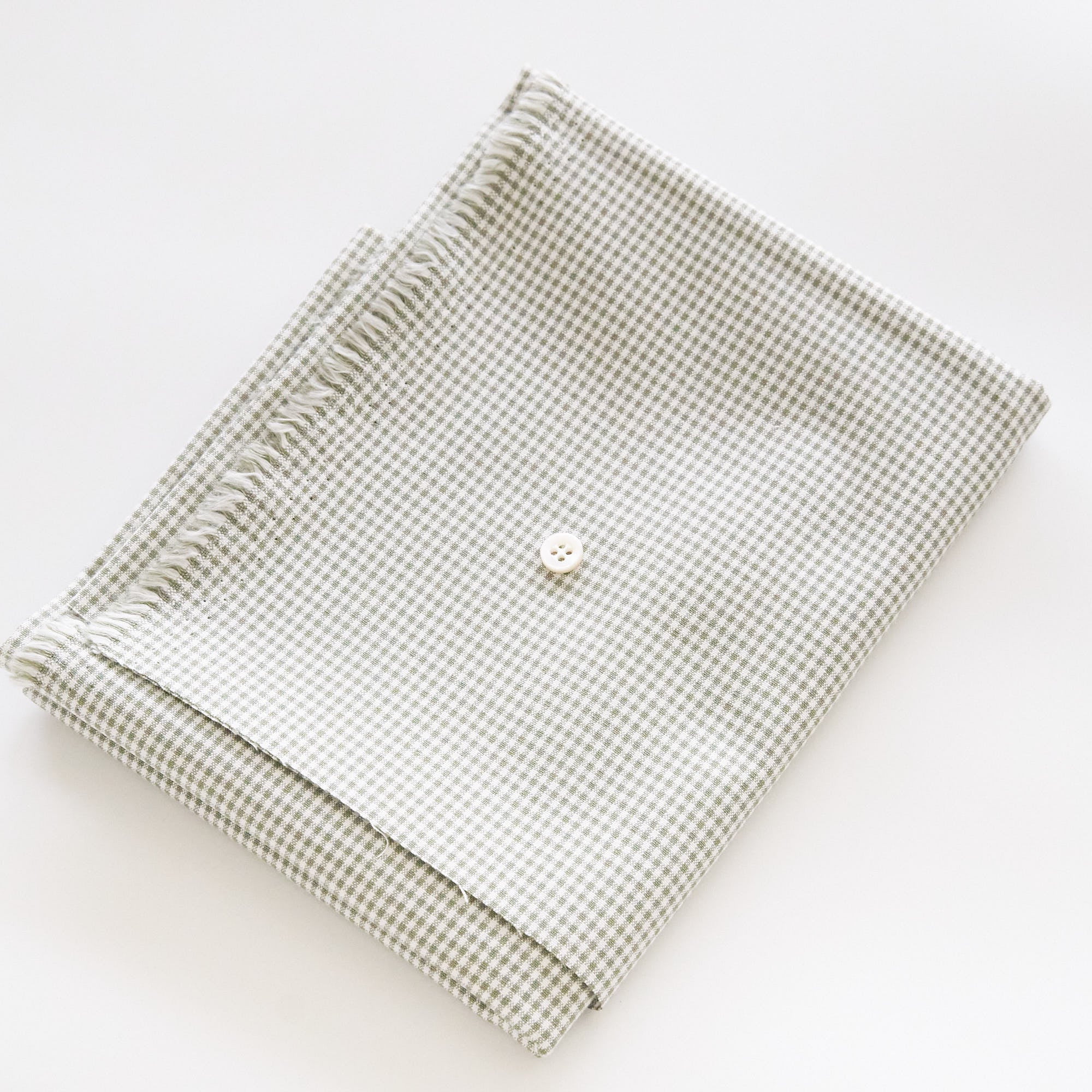 綿ポリ交織ダンガリー1.5mmギンガム#115 モスグリーン