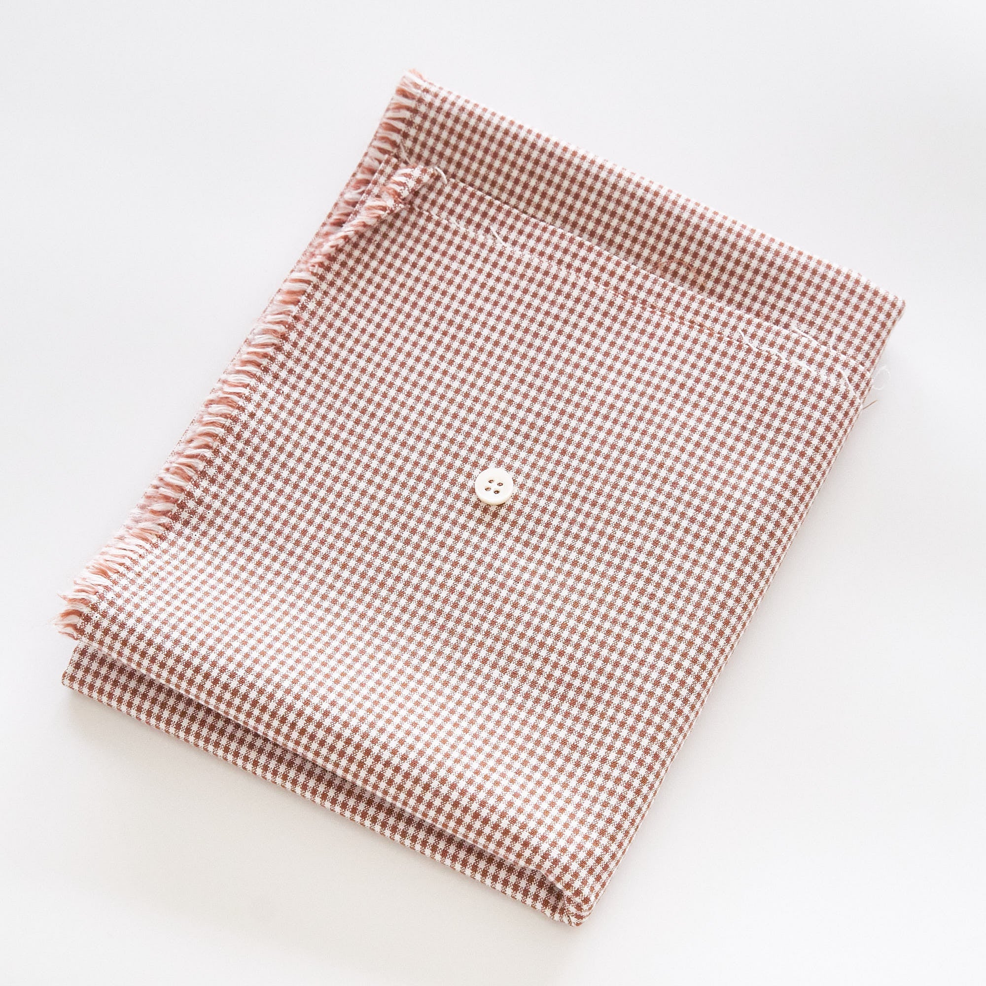 綿ポリ交織ダンガリー1.5mmギンガム#116 ココア