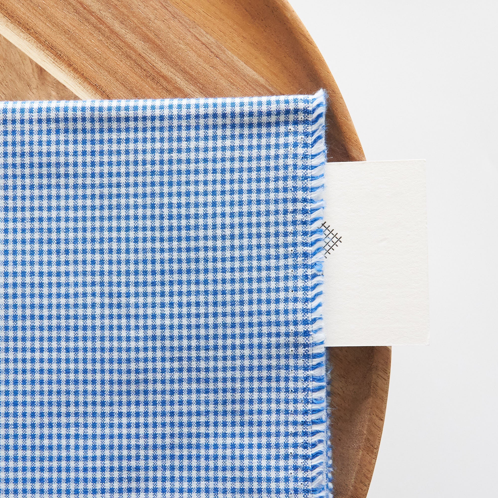 綿ポリ交織ダンガリー1.5mmギンガム#118 ブルー