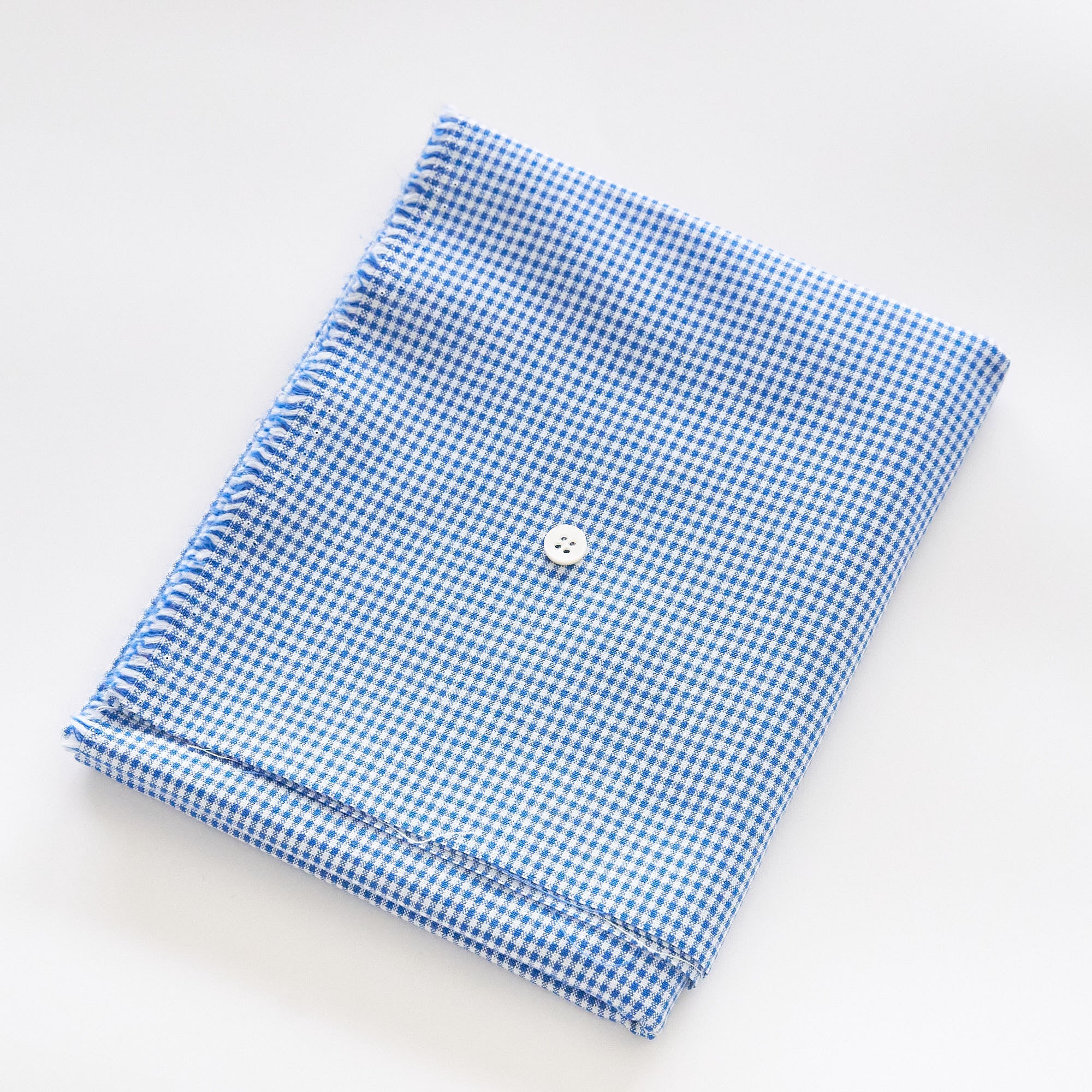 綿ポリ交織ダンガリー1.5mmギンガム#118 ブルー