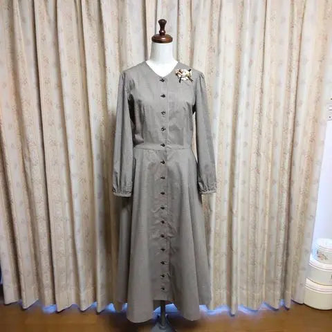 綿ポリダンガリー ギンガムチェック 大人ワンピース Leeep Instagram作品例 COp5HLunFsN_Fumiko Haigo 4520-4-120#柄の大きさ_1.5mm#カラー_#120 ダークグレー