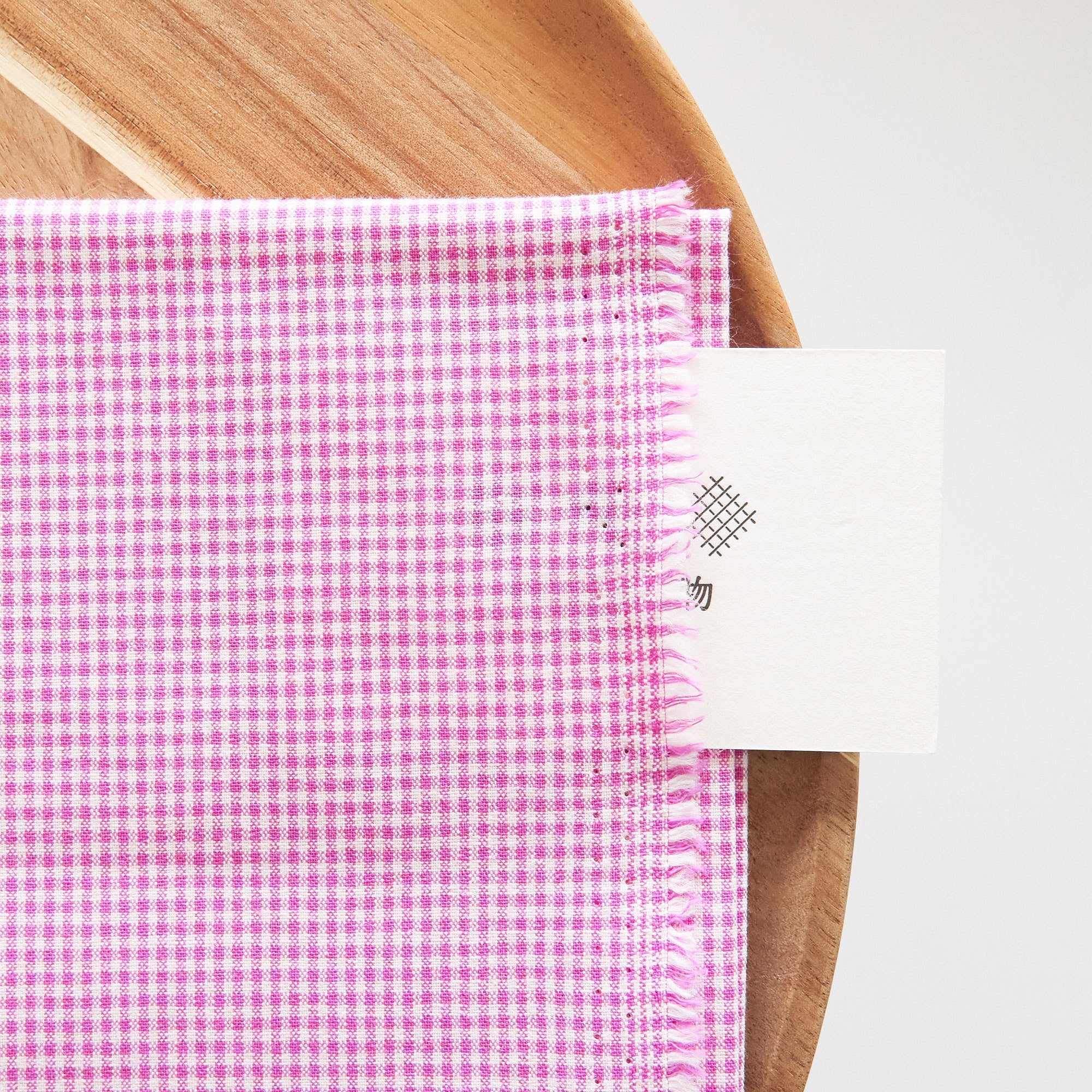 綿ポリ交織ダンガリー1.5mmギンガム#121 ラズベリー