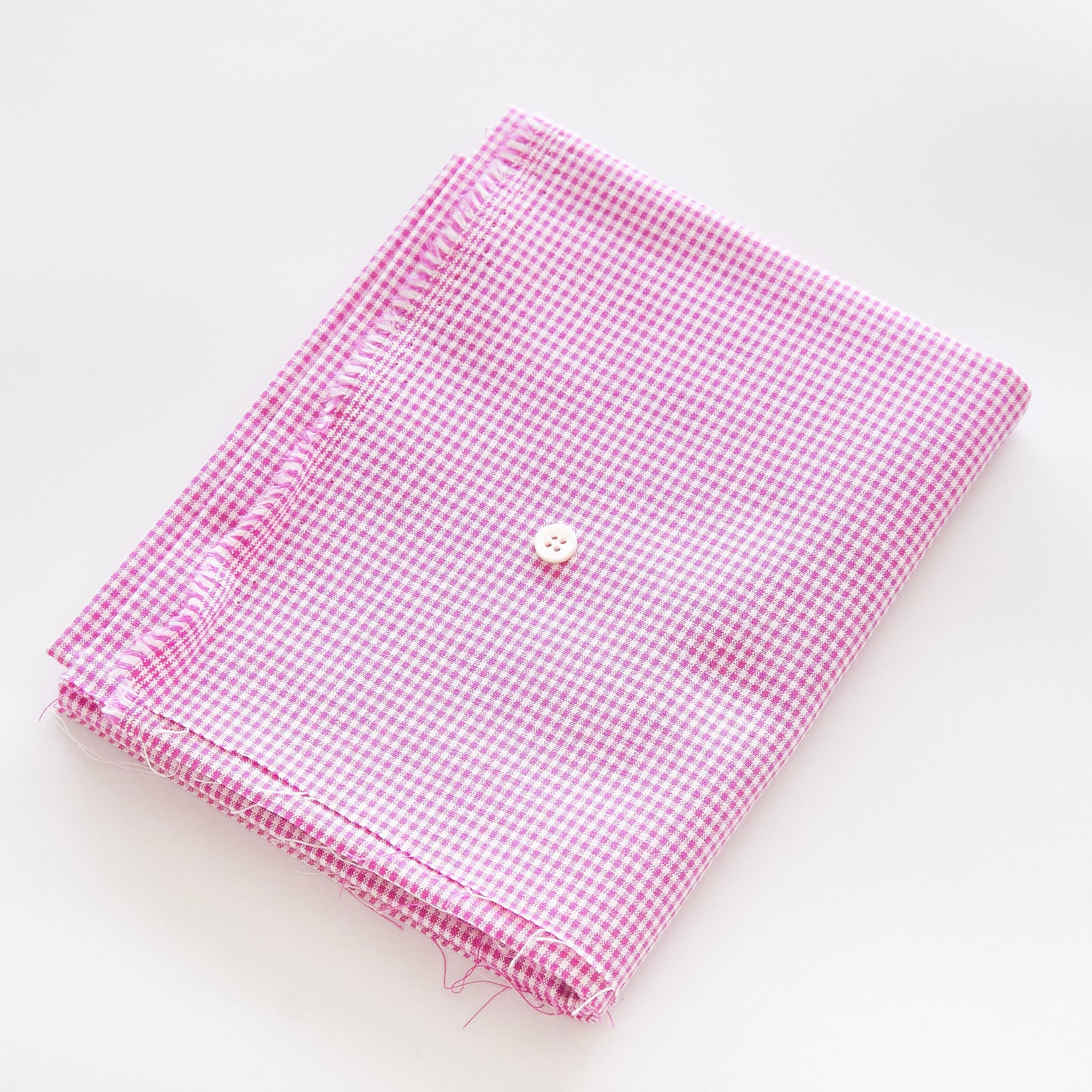 綿ポリ交織ダンガリー1.5mmギンガム#121 ラズベリー