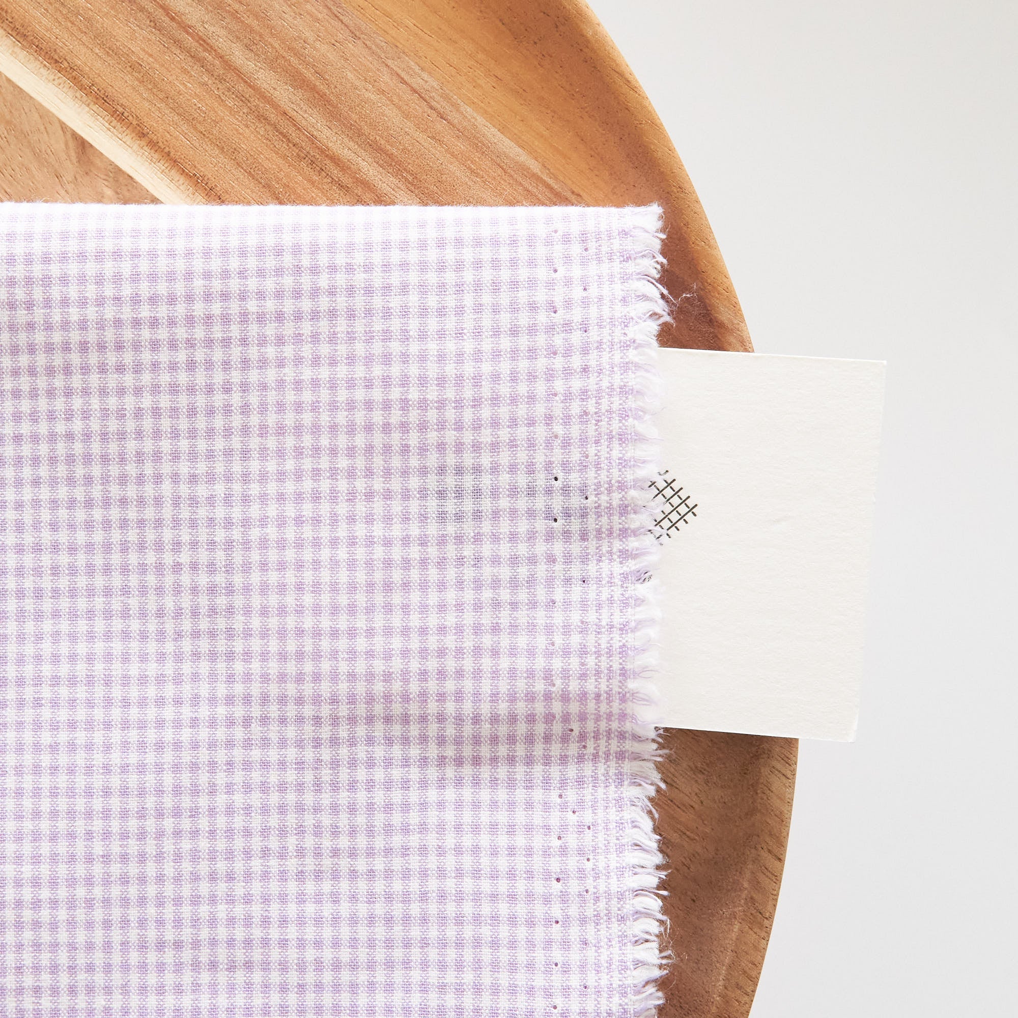 綿ポリ交織ダンガリー1.5mmギンガム#123 ペールラベンダー