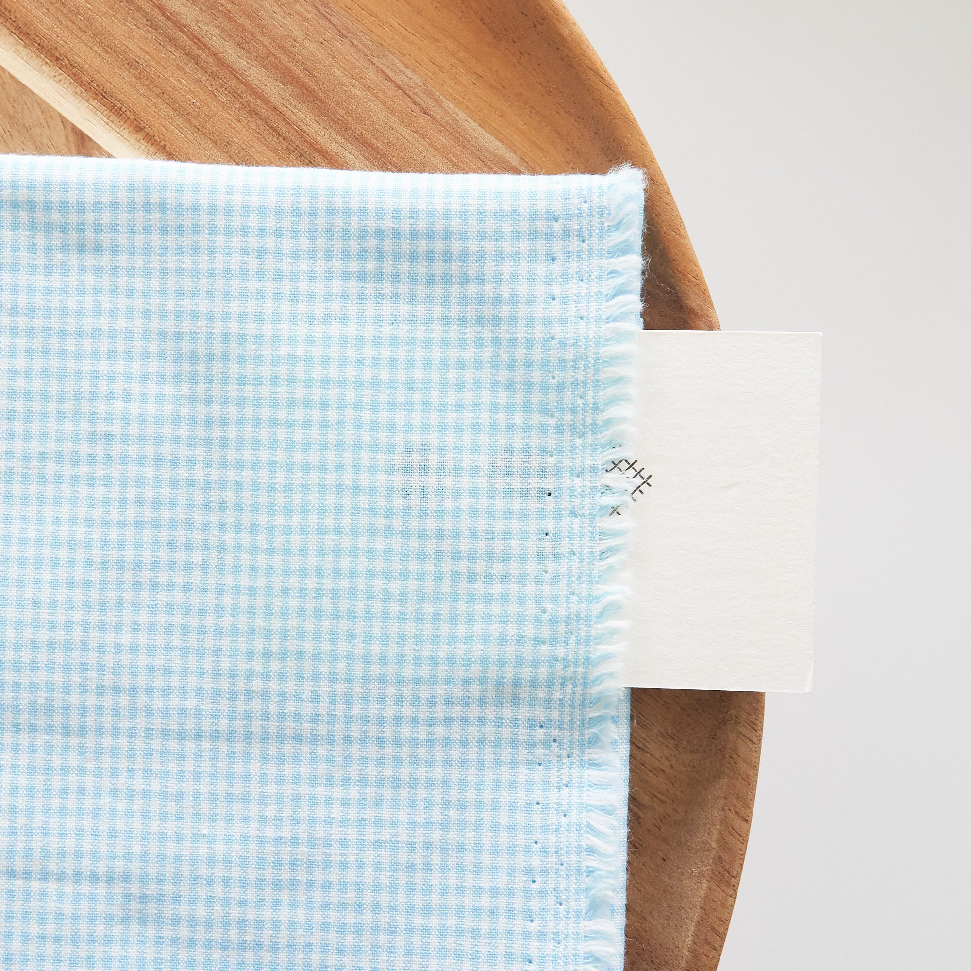 綿ポリ交織ダンガリー1.5mmギンガム#124 アクアブルー