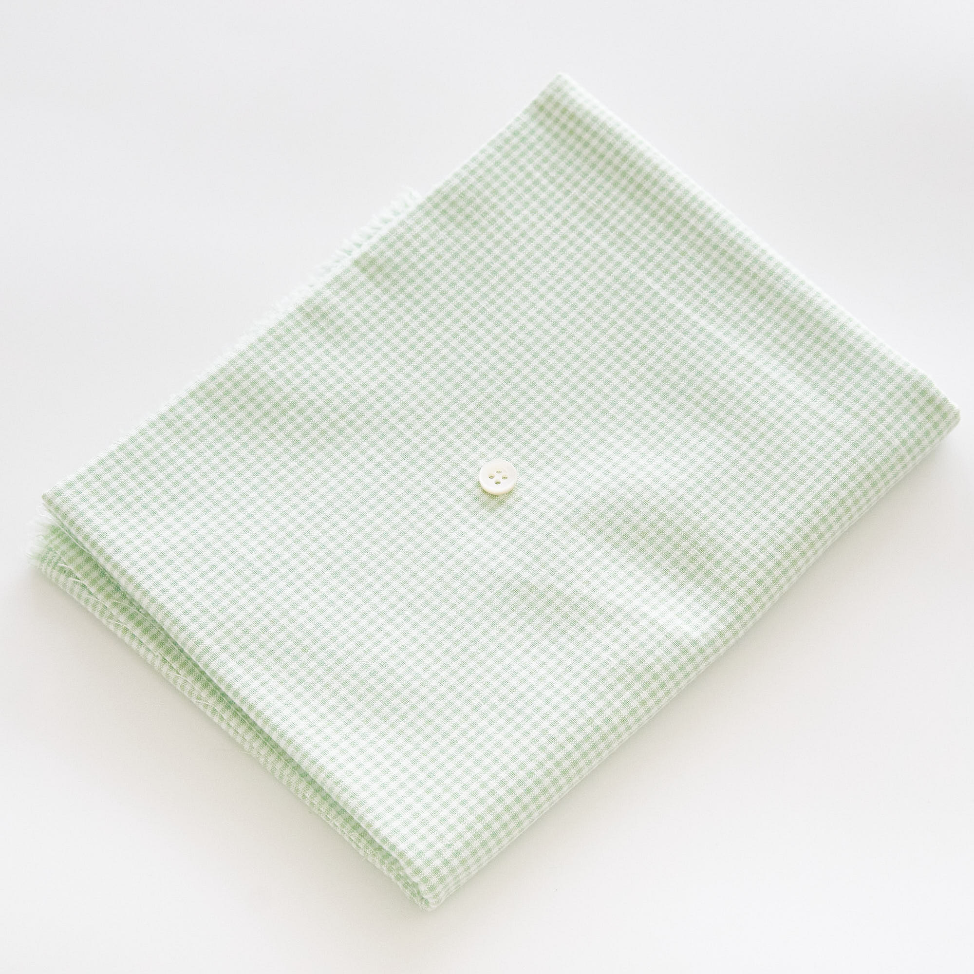 綿ポリ交織ダンガリー1.5mmギンガム#126 スプリンググリーン