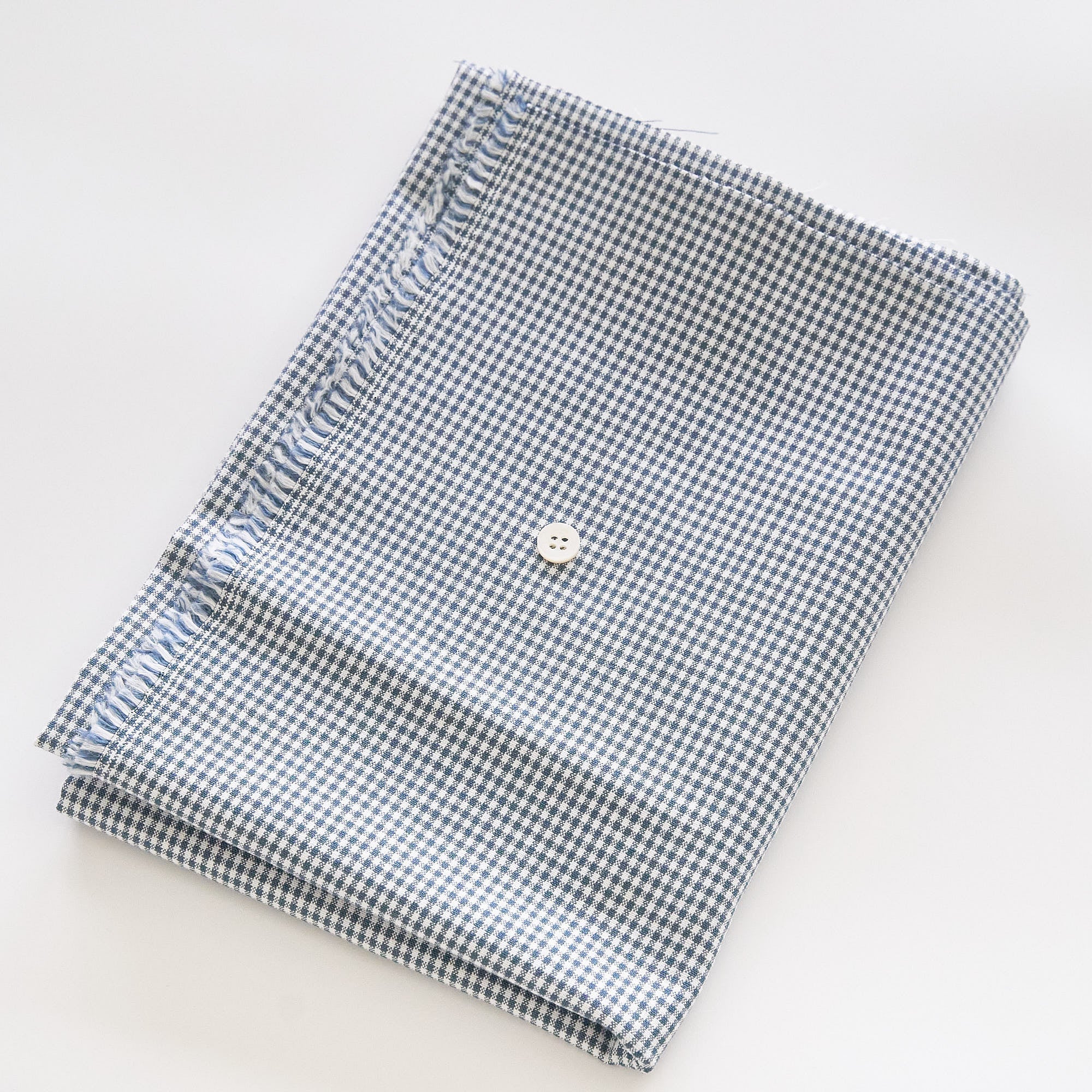 綿ポリ交織ダンガリー1.5mmギンガム#203 ティールブルー