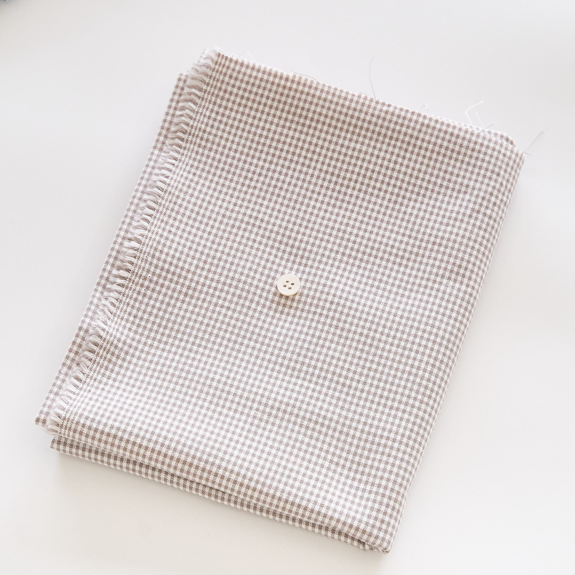 綿ポリ交織ダンガリー1.5mmギンガム#213 グレージュ