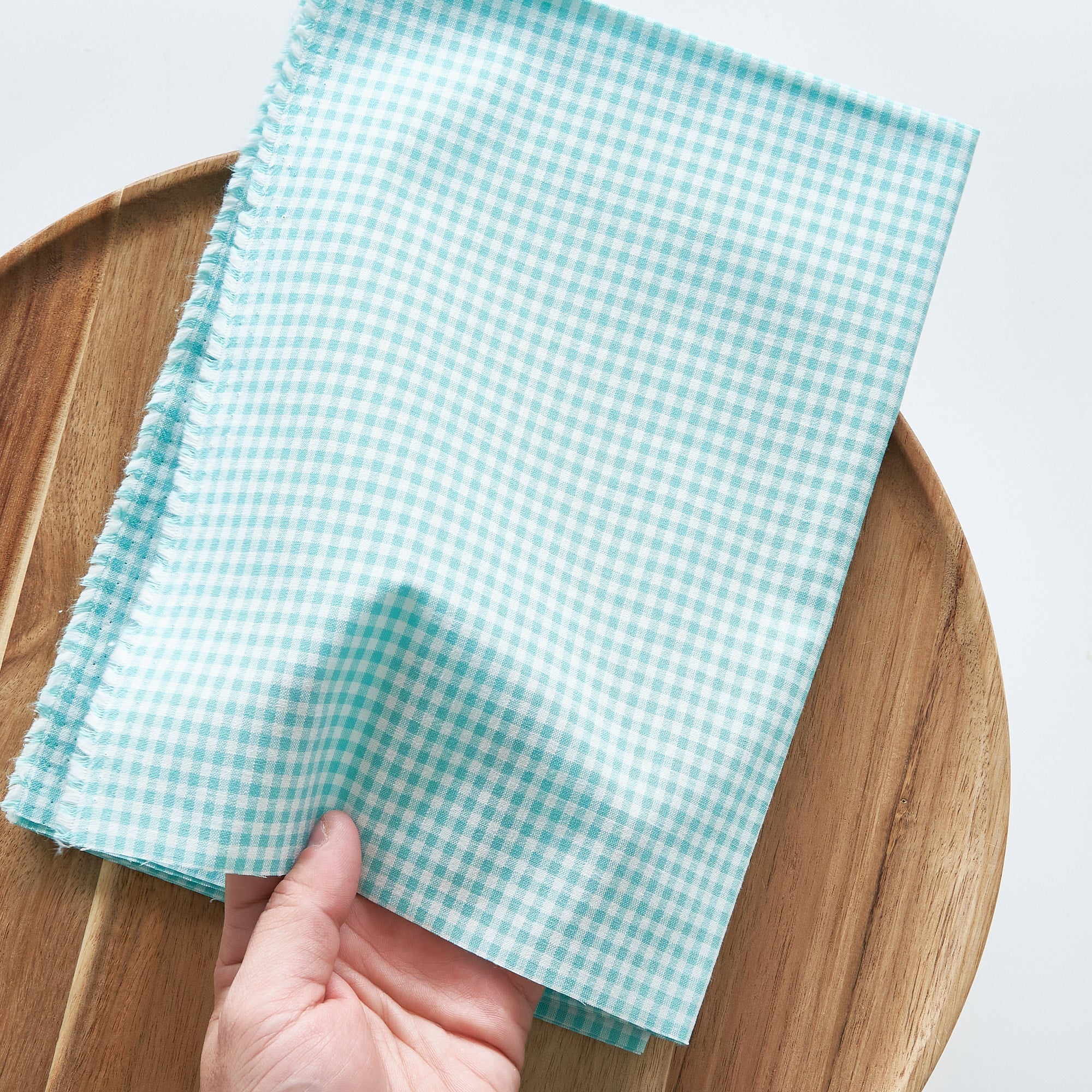 綿ポリ交織ダンガリー3mmギンガム#105 ミントグリーン