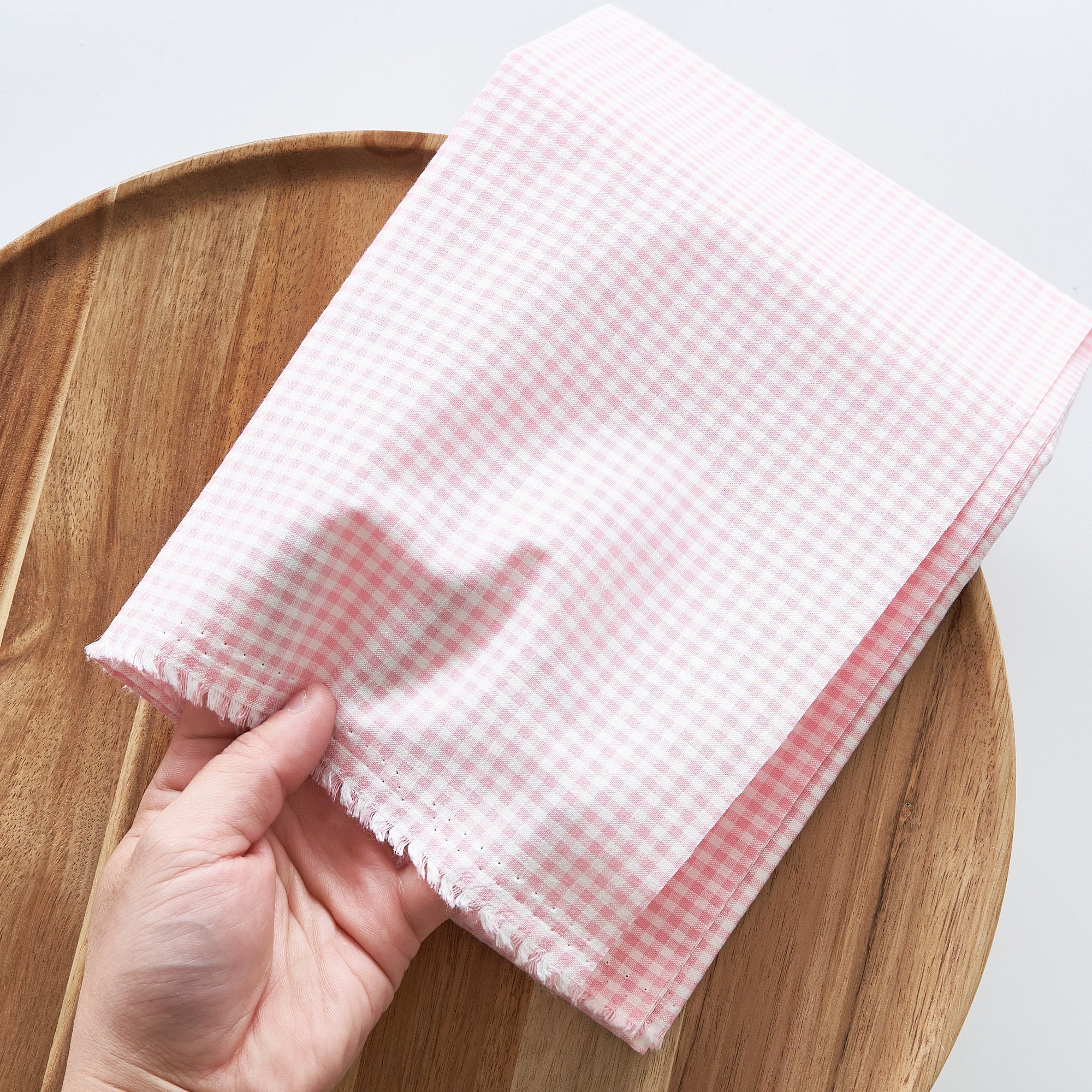 綿ポリ交織ダンガリー3mmギンガム#109ピンク