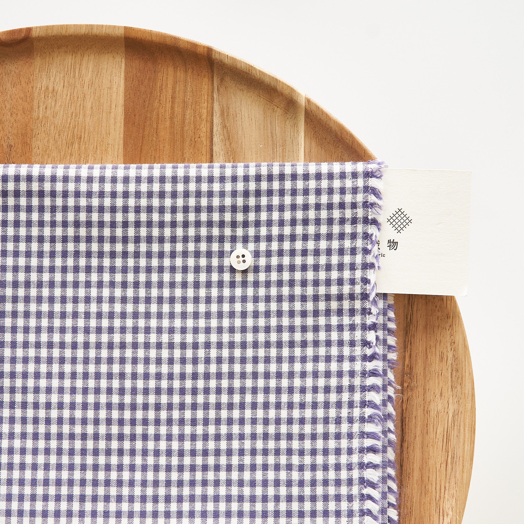 綿ポリ交織ダンガリー3mmギンガム#110 パープル