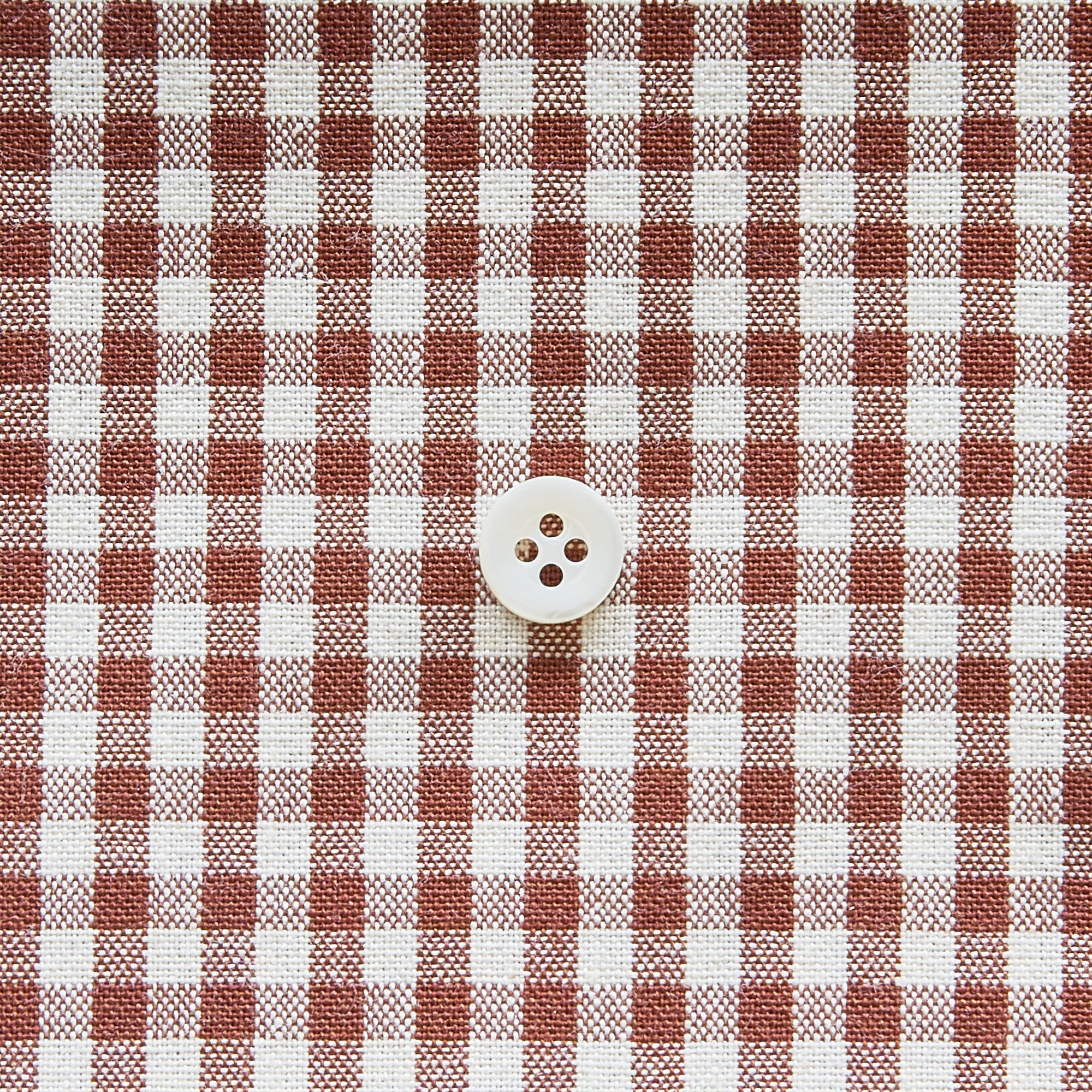 綿ポリ交織ダンガリー3mmギンガム#116 ココア