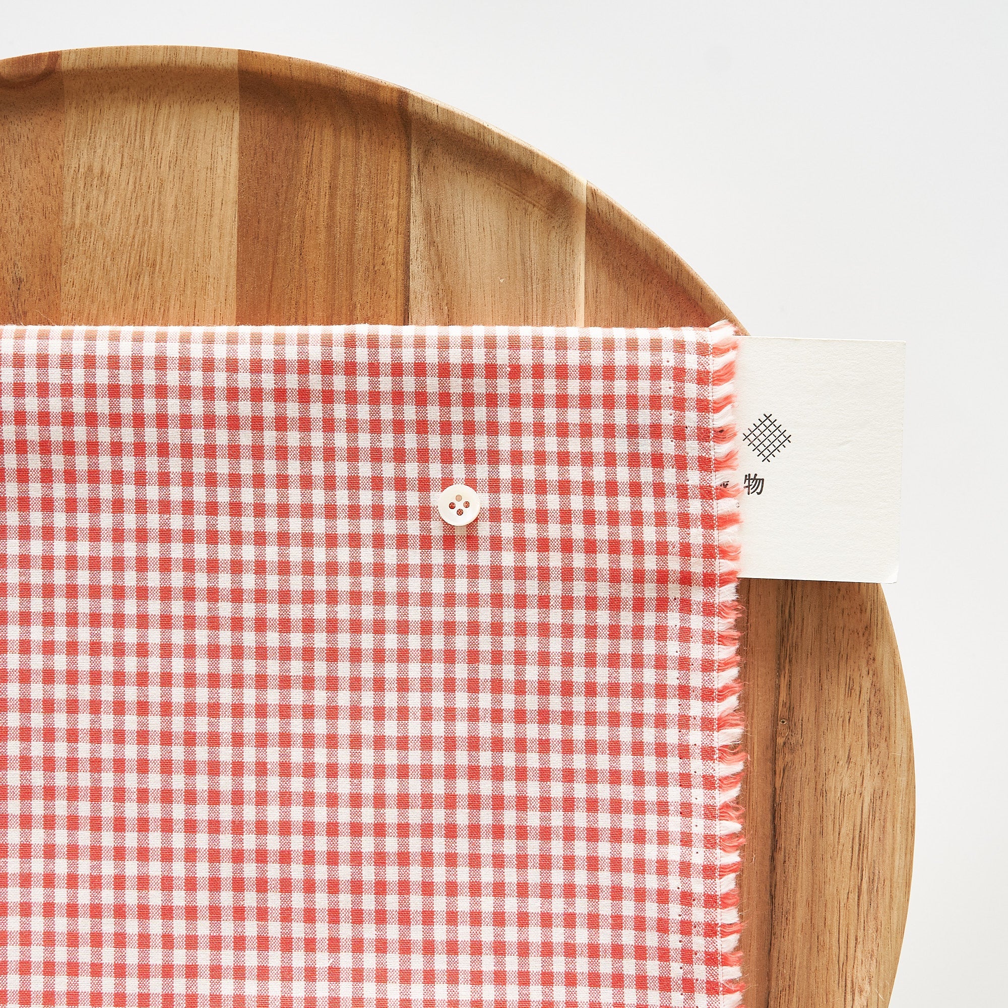 綿ポリ交織ダンガリー3mmギンガム#117 トマトレッド