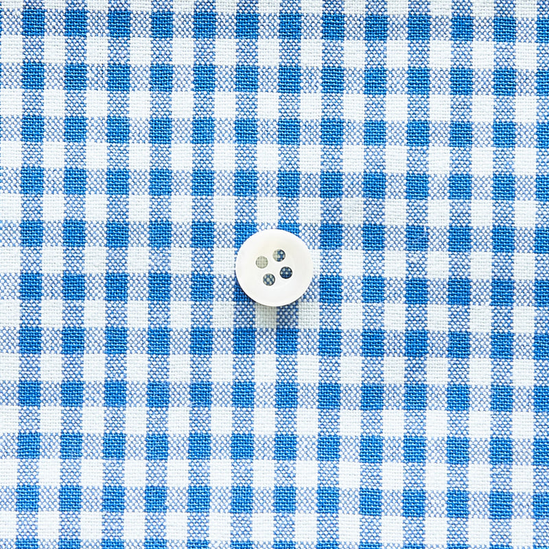 綿ポリダンガリー ギンガムチェック#柄の大きさ_3mm#カラー_#118 ブルー