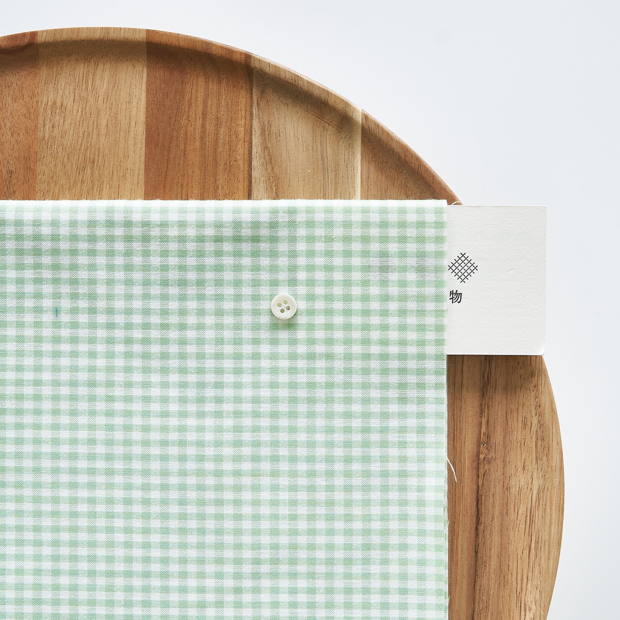 綿ポリ交織ダンガリー3mmギンガム#126 スプリンググリーン