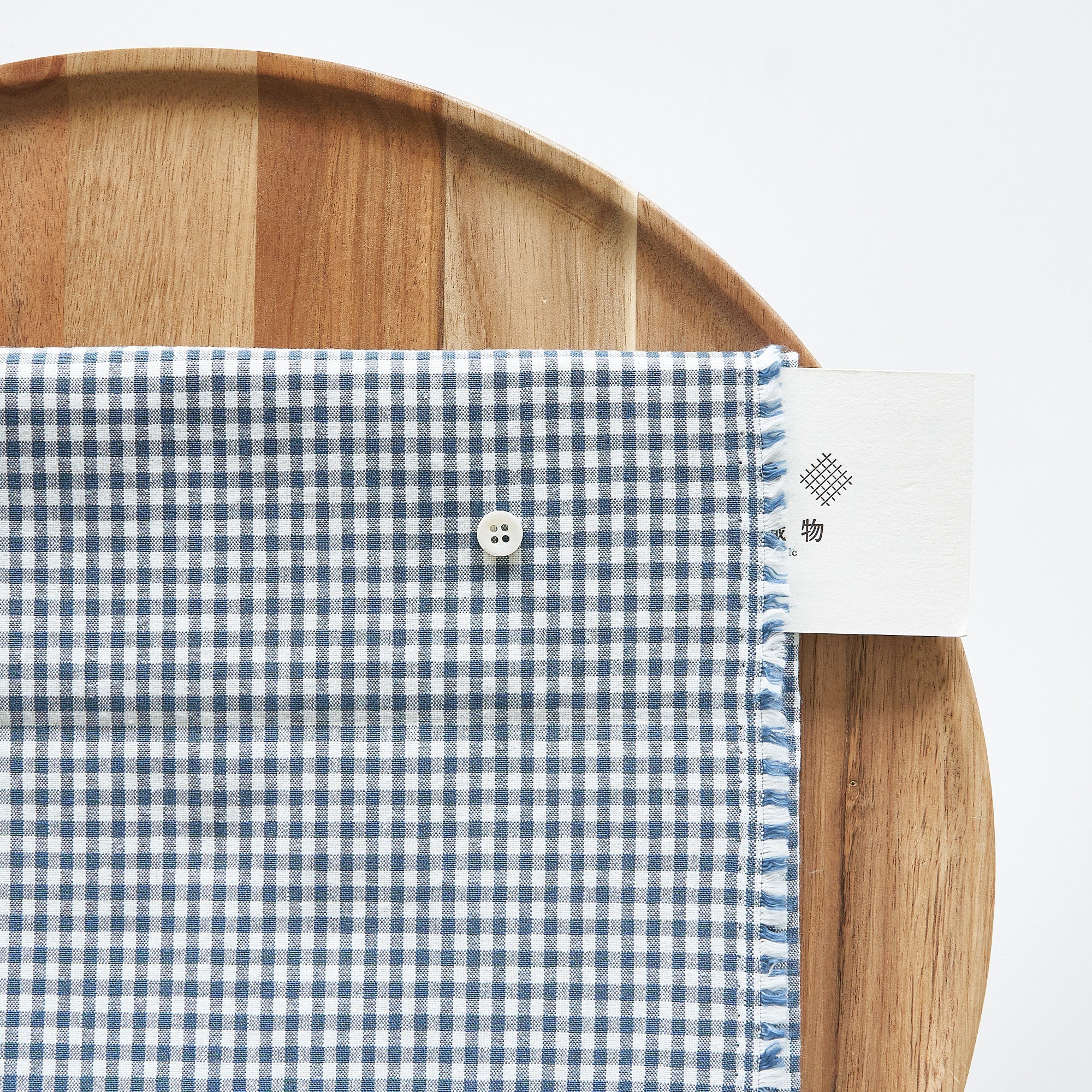 綿ポリ交織ダンガリー3mmギンガム#203 ティールブルー