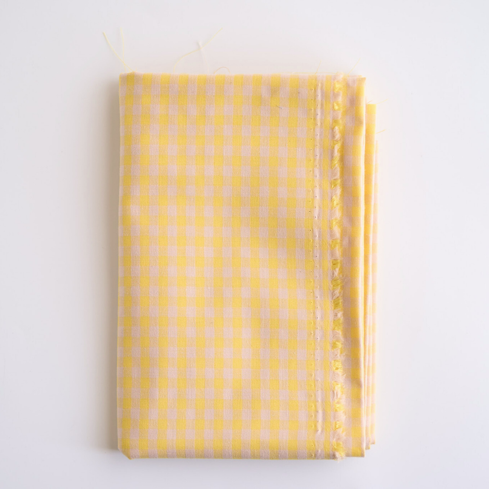 綿ポリ ベージュ染め ギンガムチェック