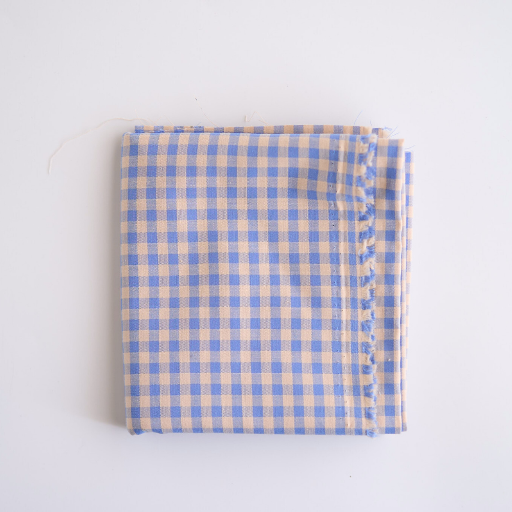 綿ポリ ベージュ染め ギンガムチェック