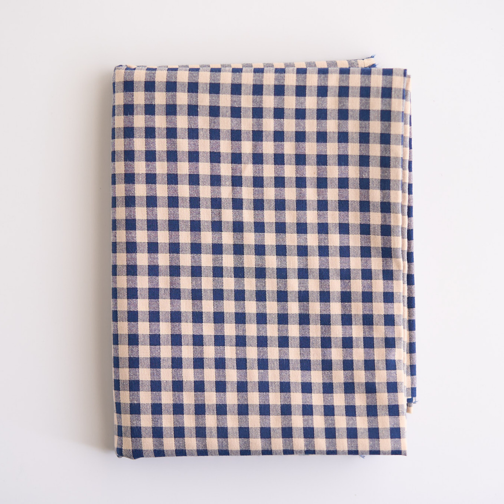 綿ポリ ベージュ染め ギンガムチェック