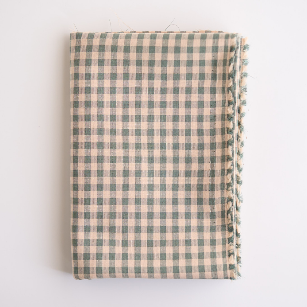 綿ポリ ベージュ染め ギンガムチェック