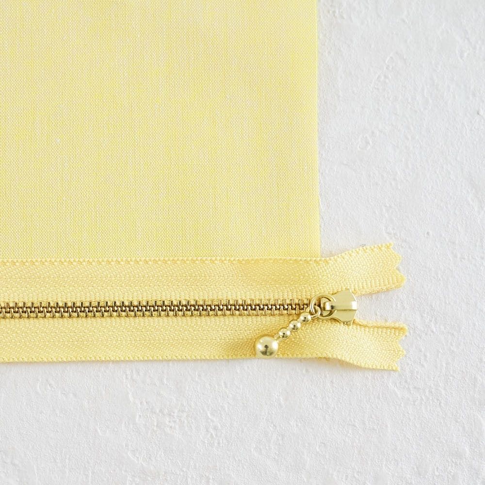 長さが選べる!玉付きファスナー ゴールド 12cm/20cm 全41色