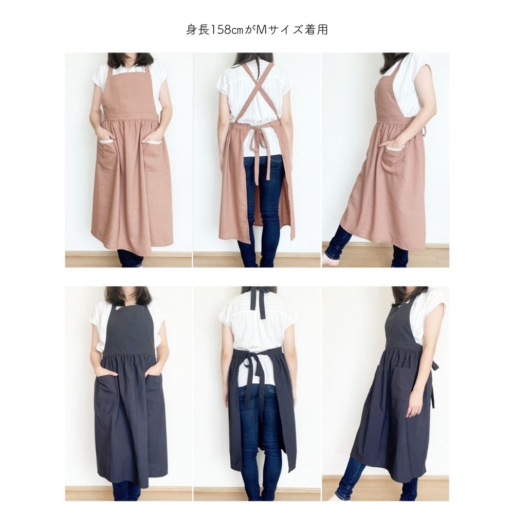 親子お揃いギャザーエプロン型紙