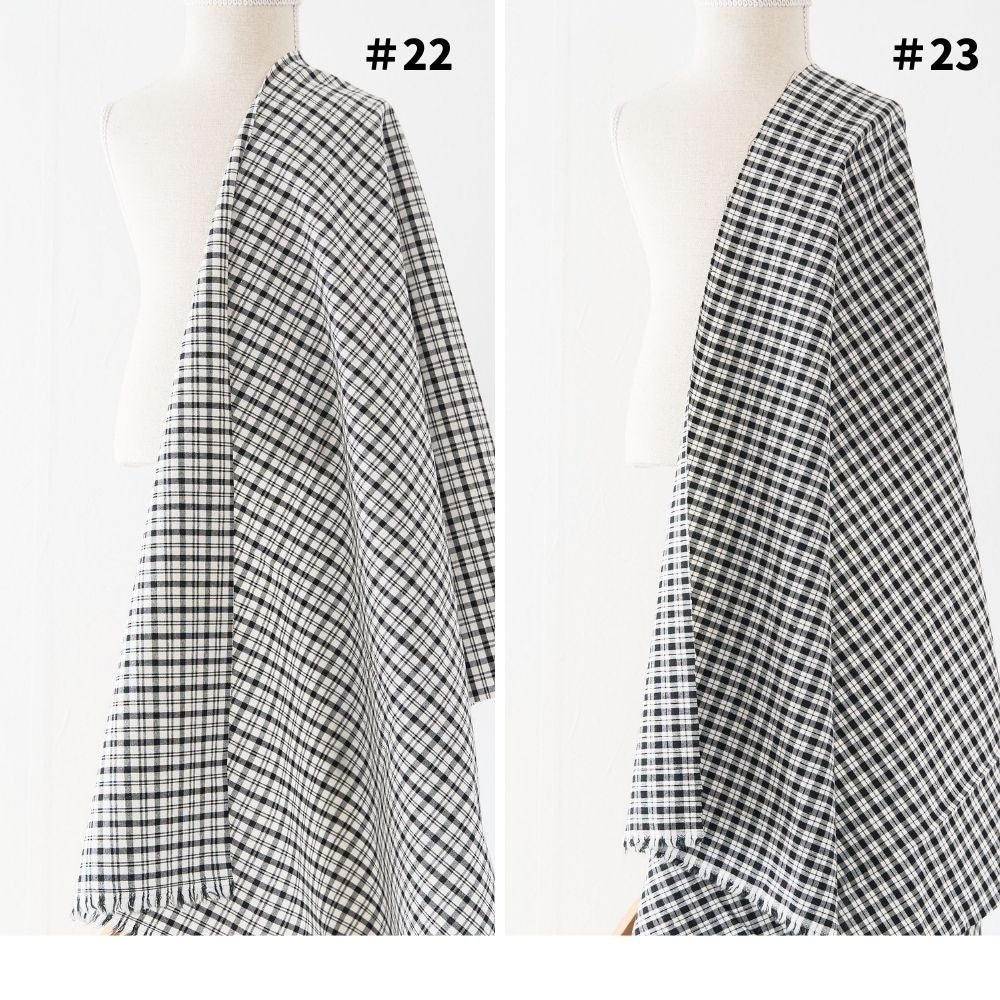 綿ポリダンガリー モノクロ