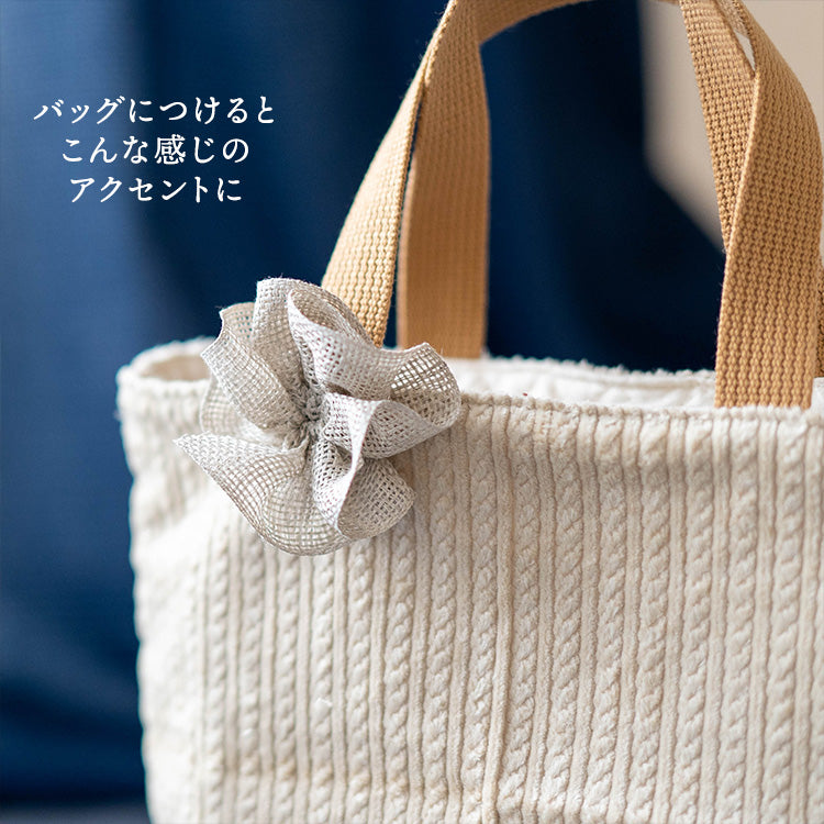 リネン フラワー リボン 40mm 12color 50cm単位