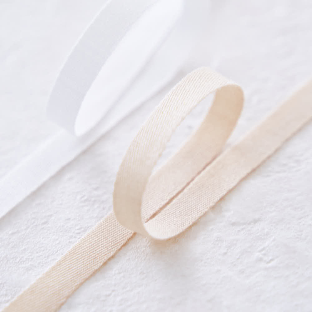 オーガニックコットン18mmテープ7color1m単位綿平テープスタンプ・タグ用テープ
