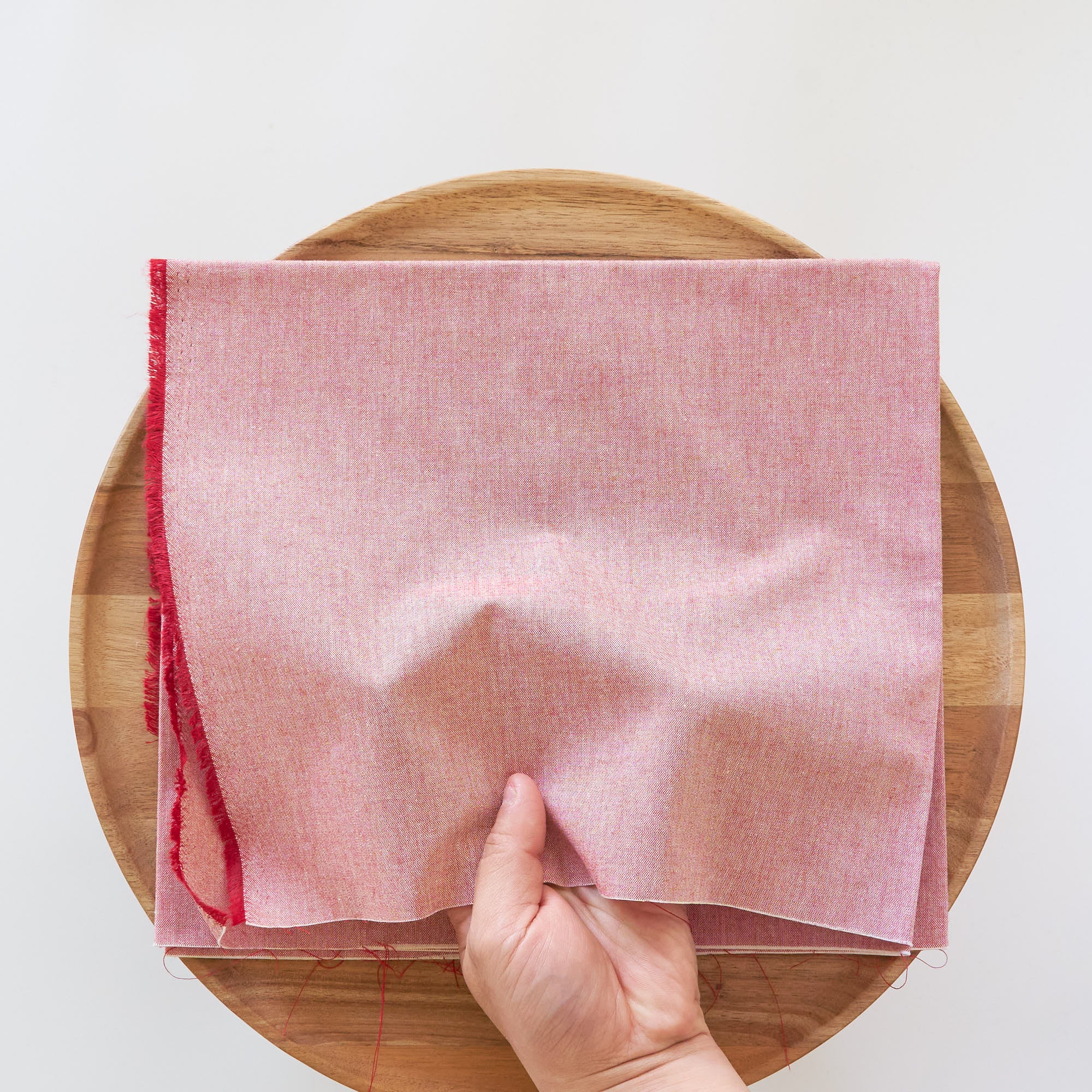 綿ポリ交織ソフトダンガリー#Aレッド