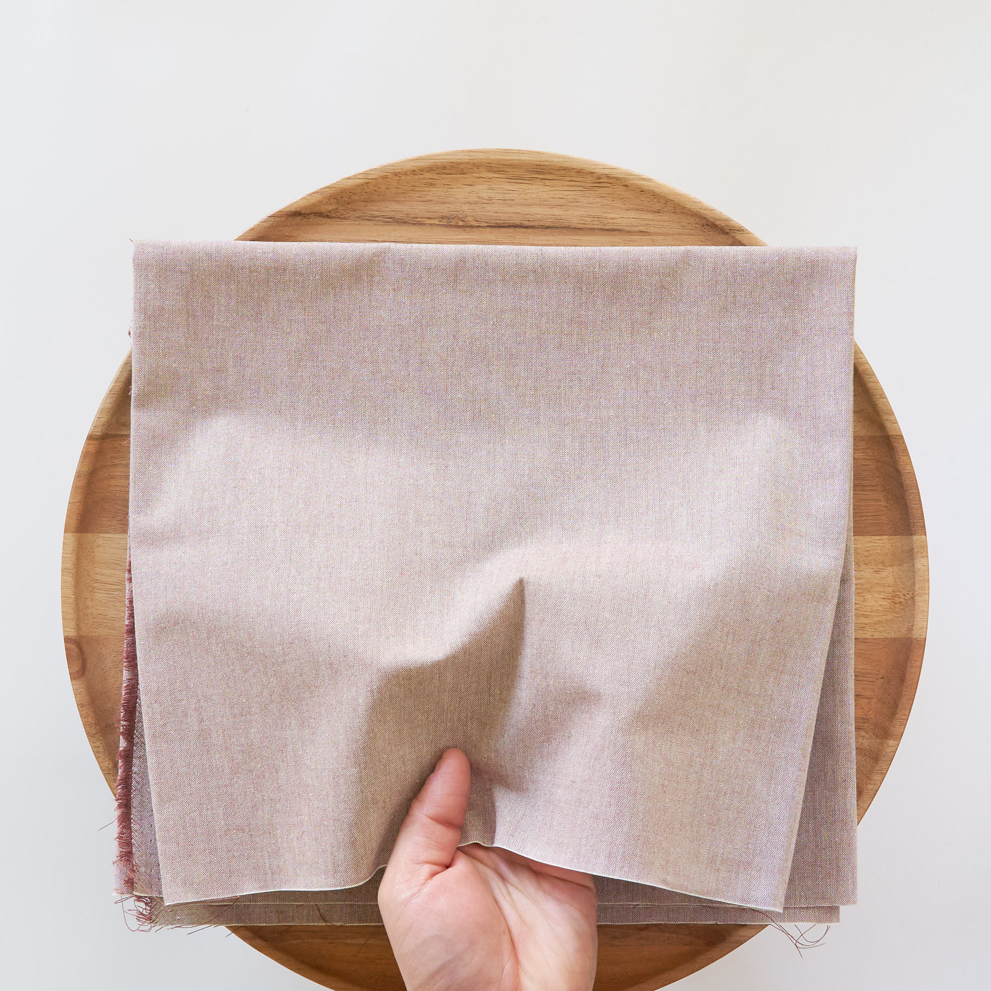 綿ポリ交織ソフトダンガリー#Eブラウン