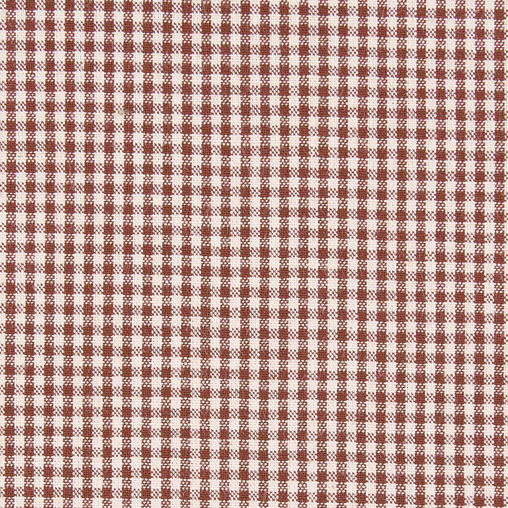 綿ポリ交織ソフトダンガリー1.5mmギンガムチェック#Eブラウン