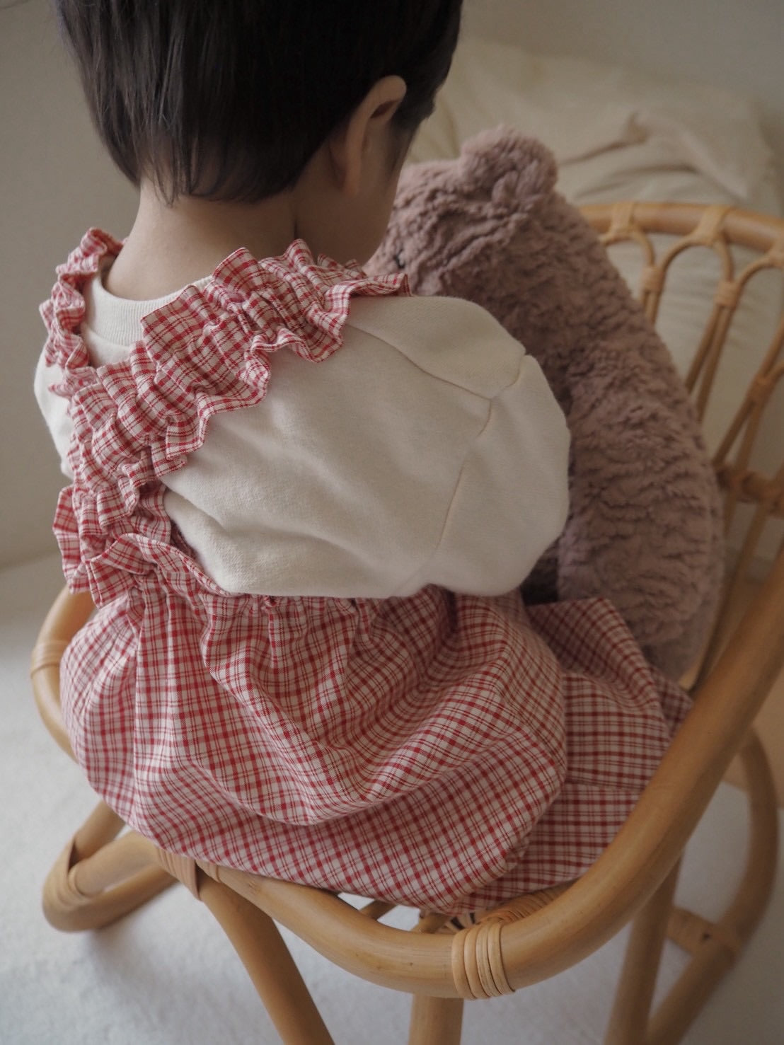 綿ポリ交織ソフトダンガリーNo.22チェック#Aレッド