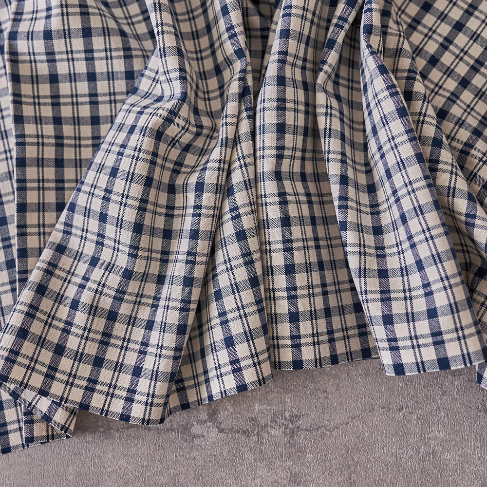 綿ポリ交織ソフトダンガリーNo.22チェック#Bネイビー