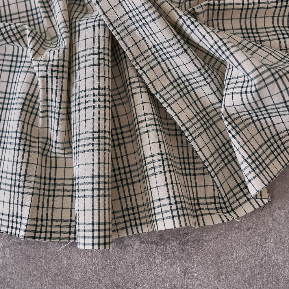 綿ポリ交織ソフトダンガリーNo.24チェック#Dグリーン