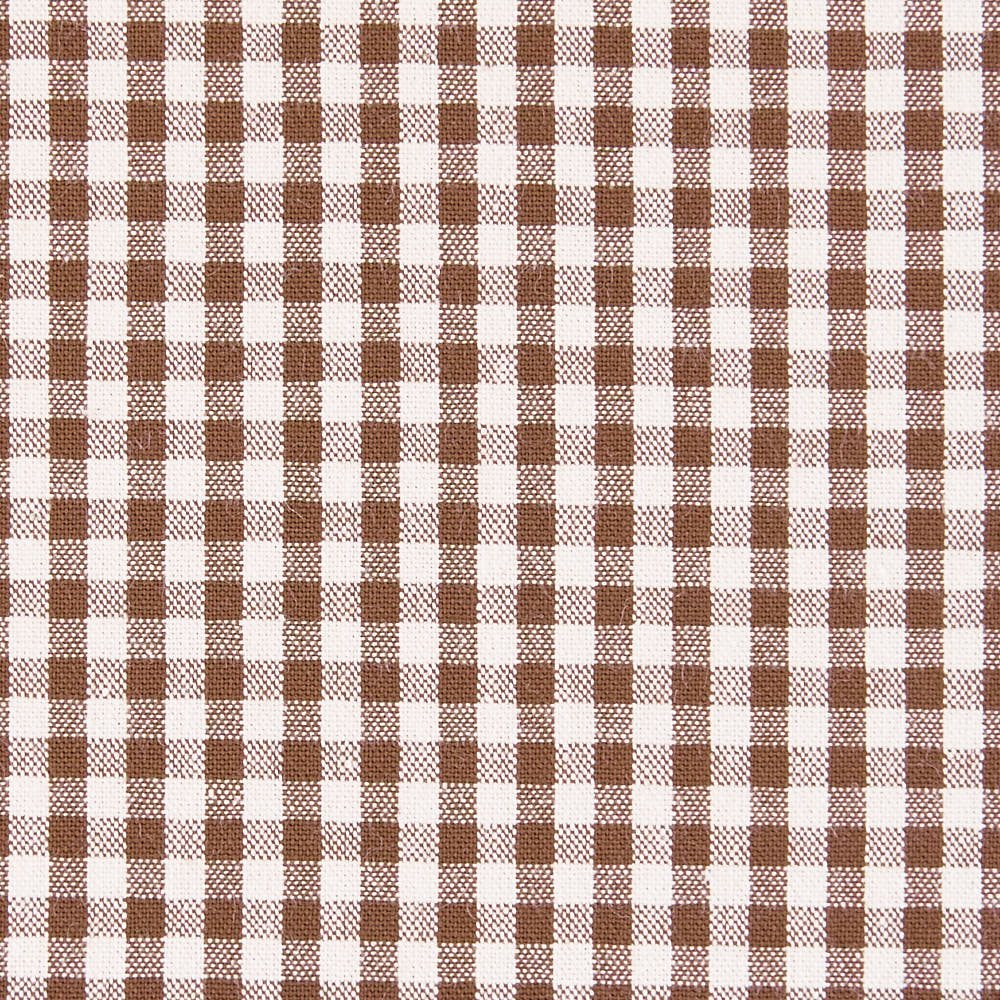 綿ポリ交織ソフトダンガリー3mmギンガムチェック#Eブラウン