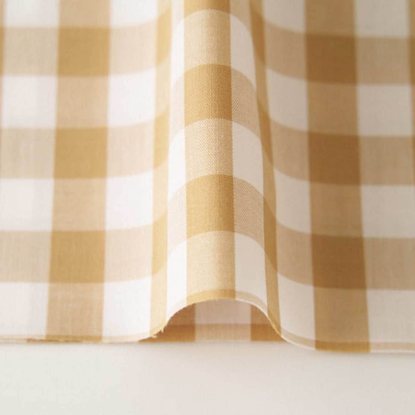 綿ポリ混紡ライトウェザー12mmギンガムチェック#Cクリーム
